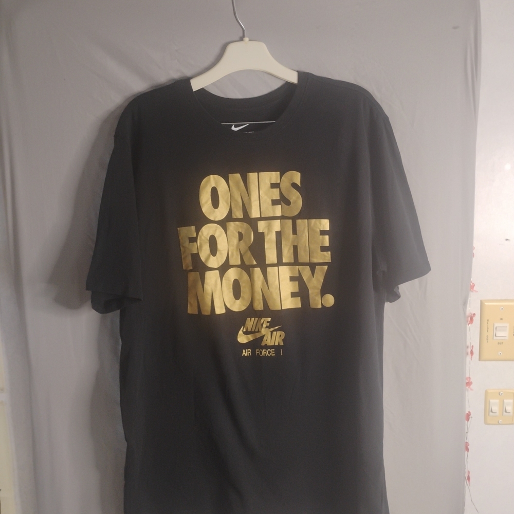 Nike Black Tee with Gold Graphics